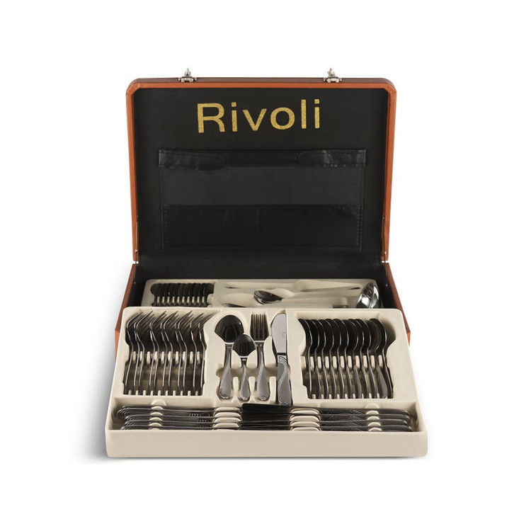 Sztućce w walizce Rivoli RV 6122D Satyna zestaw łyżki widelce noże Sztućce w walizce Rivoli RV 6122D Satyna zestaw łyżki widelce noże