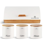 Zestaw kuchenny Chlebak drewniany z pojemnikami Edenberg EB 140 biały