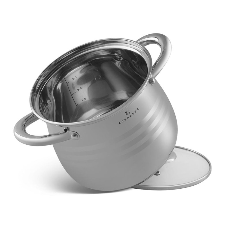 Garnek stalowy z pokrywką Edenberg EB 531 garnek indukcyjny 2.9L