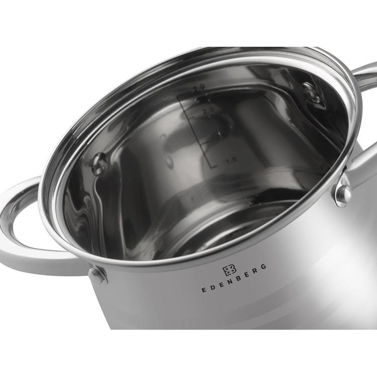 Garnek stalowy z pokrywką Edenberg EB 531 garnek indukcyjny 2.9L