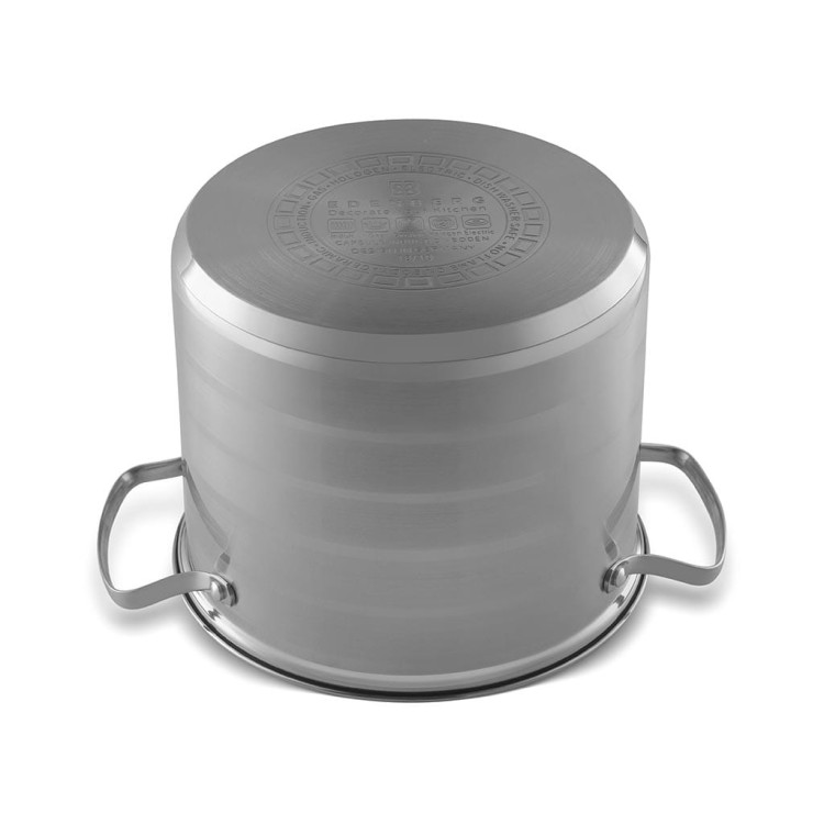 Zestaw 3 garnków stalowych Edenberg EB 535 z pokrywkami  na indukcję Zestaw 3 garnków stalowych Edenberg EB 535 z pokrywkami  na indukcję