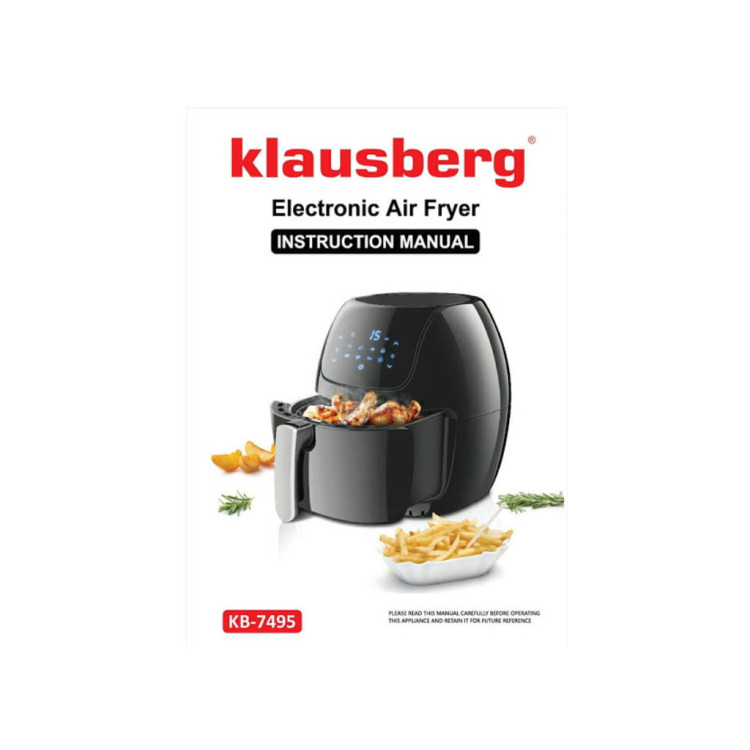 Frytkownica beztłuszczowa wielofunkcyjna Klausberg KB 7495 Air Fryer 7.7L 1800W