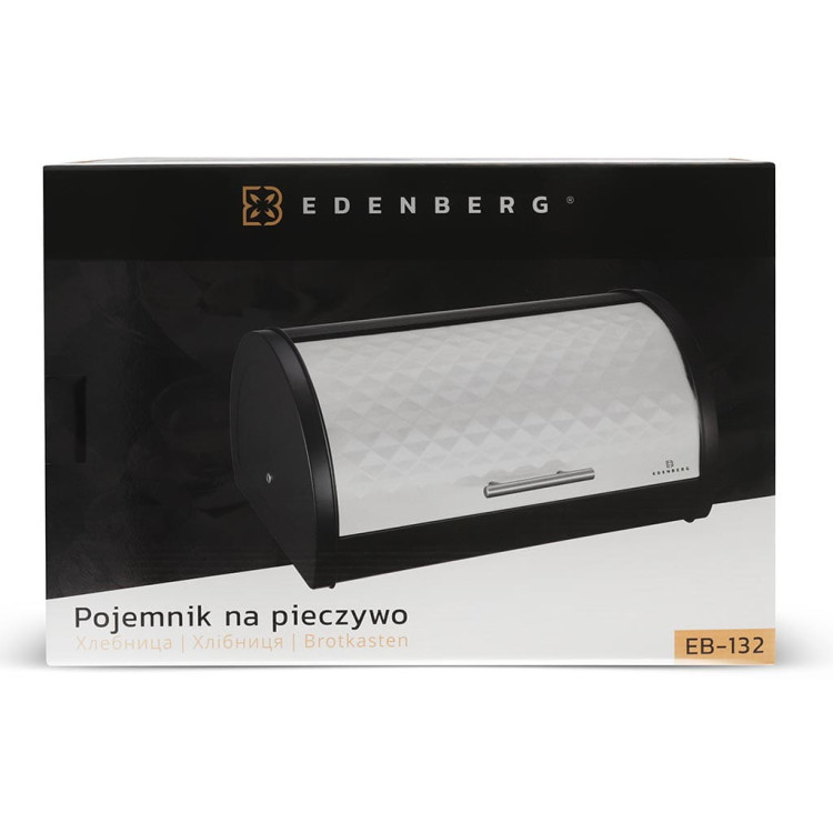 Chlebak metalowy Edenberg EB 132 biało-czarny pojemnik na pieczywo chleb Chlebak metalowy Edenberg EB 132 biało-czarny pojemnik na pieczywo chleb