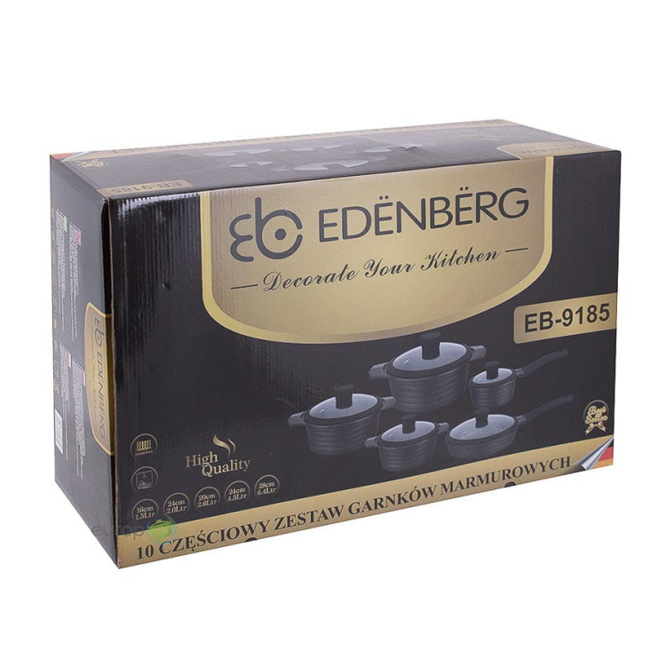 Zestaw garnków marmurowych Edenberg EB 9185 Garnek komplet indukcja Zestaw garnków marmurowych Edenberg EB 9185 Garnek komplet indukcja