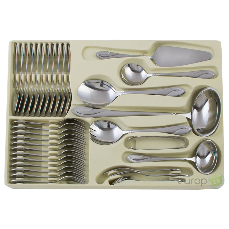 Sztućce Hoffner HF 2670 połysk walizka 72 elementy zestaw widelce łyżki