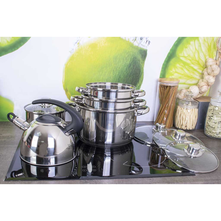 Garnki ze stali Zilner ZL 8077 zestaw garnków indukcyjnych z czajnikiem 2.5L Garnki ze stali Zilner ZL 8077 zestaw garnków indukcyjnych z czajnikiem 2.5L