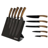 Komplet noży stalowych Edenberg EB 964 kuchenne 5 szt złote w bloku magnetycznym, zestaw