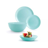 Serwis obiadowy Diwali Luminarc 19 elementów turkus talerze dla 6 osób
