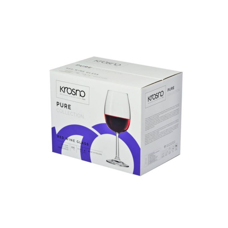 Kieliszki do wina Krosno Pure 350 ml komplet 6 sztuk Kieliszki do wina Krosno Pure 350 ml komplet 6 sztuk