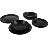 Serwis obiadowy Diwali Luminarc 18 elementów czarne talerze dla 6 osób