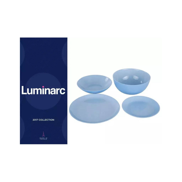 Serwis obiadowy Diwali Luminarc 19 elementów błękitne talerze dla 6 osób Serwis obiadowy Diwali Luminarc 19 elementów błękitne talerze dla 6 osób