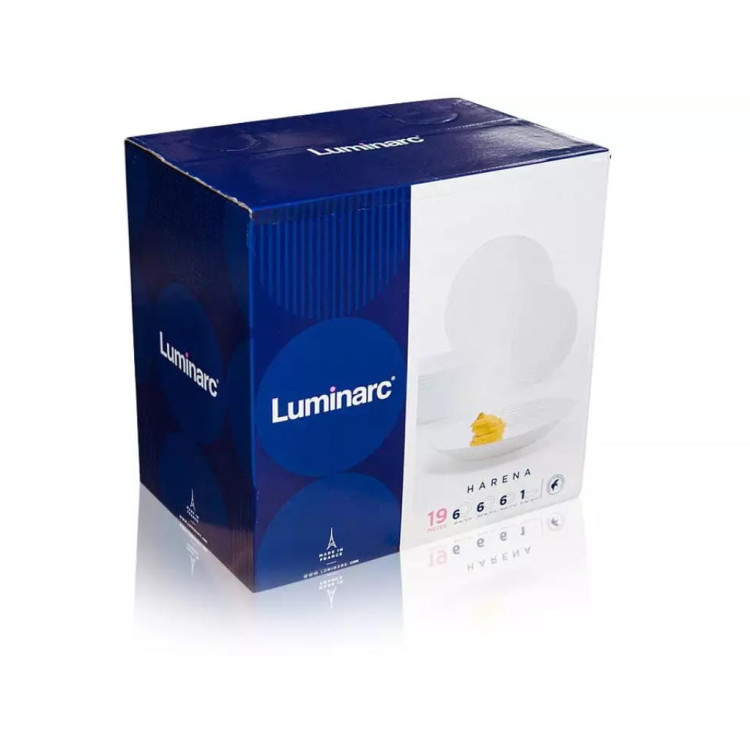Serwis obiadowy Harena Luminarc 19 elementów białe talerze dla 6 osób Serwis obiadowy Harena Luminarc 19 elementów białe talerze dla 6 osób