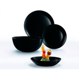Serwis obiadowy Diwali Luminarc 19 elementów czarne talerze dla 6 osób