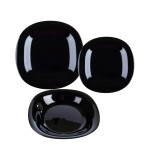 Serwis obiadowy  Pavia 18 elementów czarne talerze dla 6 osób