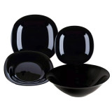 Serwis obiadowy Pavia MG Home 19 elementów czarne talerze dla 6 osób