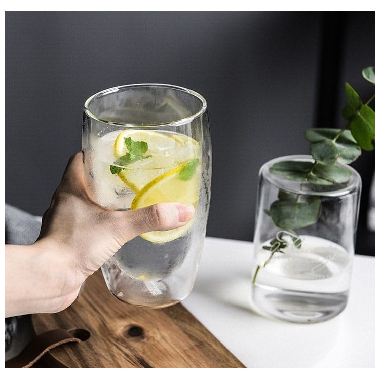 Szklanki termiczne MG Home 450 ml do kawy latte zestaw 2 sztuki Szklanki termiczne MG Home 450 ml do kawy latte zestaw 2 sztuki