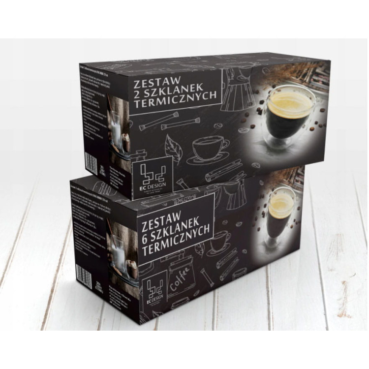 Szklanki termiczne MG Home 450 ml do kawy latte zestaw 2 sztuki Szklanki termiczne MG Home 450 ml do kawy latte zestaw 2 sztuki