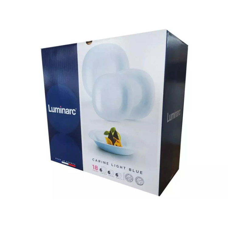 Serwis obiadowy Carine Luminarc 18 elementów light blue talerze dla 6 osób Serwis obiadowy Carine Luminarc 18 elementów light blue talerze dla 6 osób