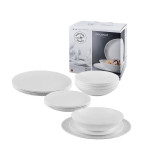 Serwis obiadowy Bormioli Coconut 18 elementów biały talerze dla 6 osób