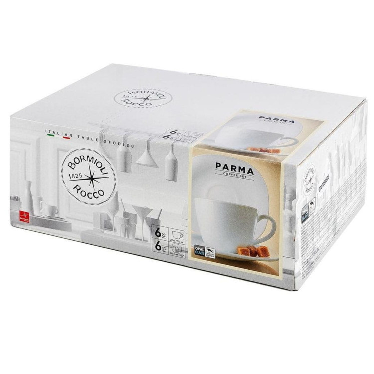 Serwis kawowy Parma Luminarc 12 elementów 220 ml biały zestaw dla 6 osób Serwis kawowy Parma Luminarc 12 elementów 220 ml biały zestaw dla 6 osób