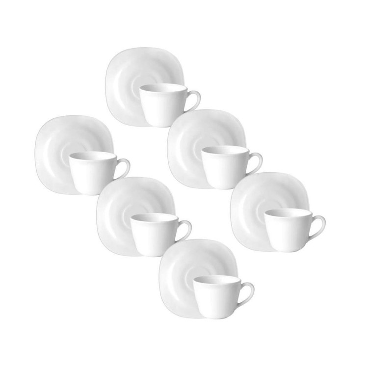 Serwis kawowy Parma Luminarc 12 elementów 220 ml biały zestaw dla 6 osób Serwis kawowy Parma Luminarc 12 elementów 220 ml biały zestaw dla 6 osób