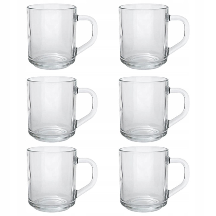 Kubek przezroczysty 250 ml zestaw 6 szklanek