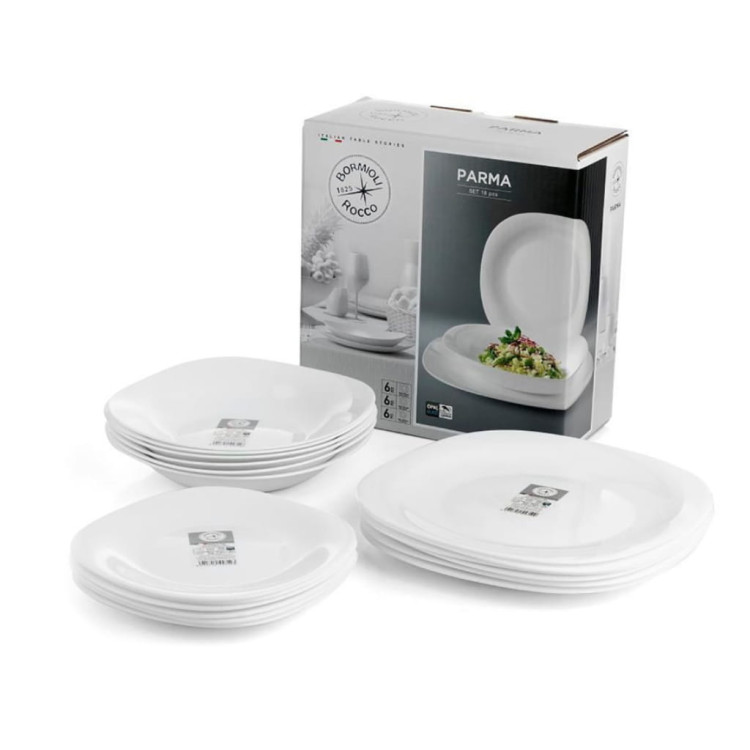 Talerz deserowy Bormioli Parma biały 20 cm zestaw 6 sztuk