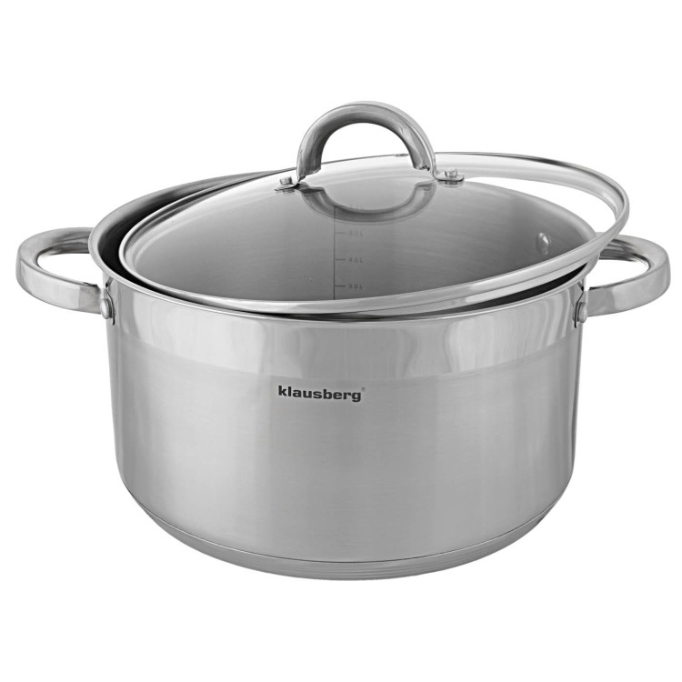 Garnek stalowy Klausberg KB 7124 Gaz Indukcja 3.5 L z pokrywką