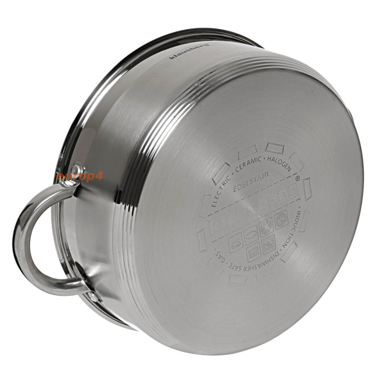 Garnek  Klausberg KB 7172 Gaz Indukcja 3.5 L stalowy z pokrywką Garnek  Klausberg KB 7172 Gaz Indukcja 3.5 L stalowy z pokrywką