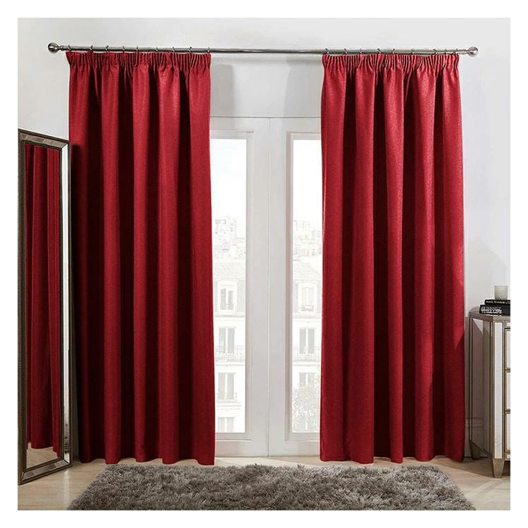 Zasłony grube Velvet na taśmie 140x250 cm czerwone wino