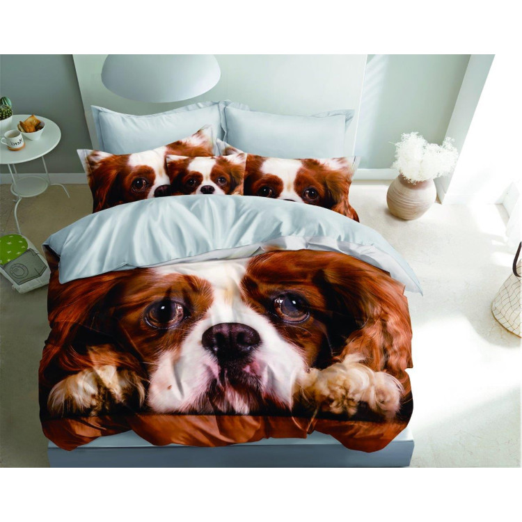 Pościel 200x220 bawełniana 3D satynowa Cotton World komplet 3 części 5604-1498