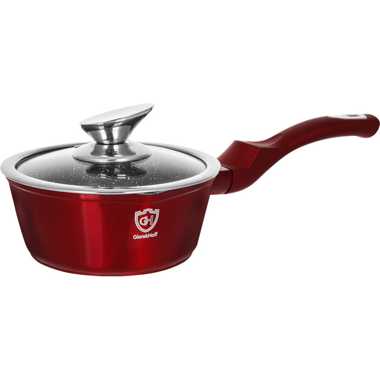 Garnki marmurowe na indukcję GierekHoff GH 1501  patelnia Tefal zestaw 16 elementów Czerwone  Garnki marmurowe na indukcję GierekHoff GH 1501  patelnia Tefal zestaw 16 elementów Czerwone