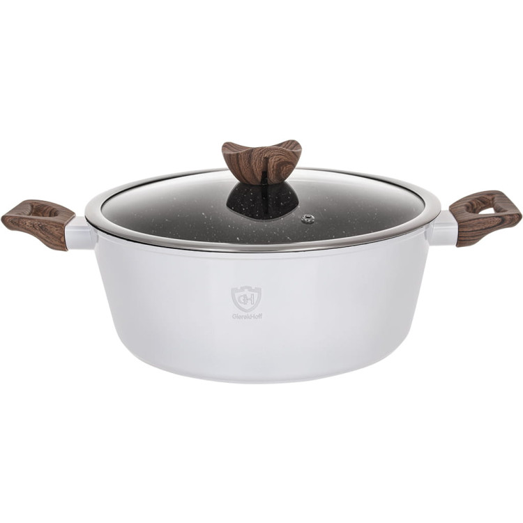Garnki marmurowe na indukcję GierekHoff GH 1502 patelnia Tefal zestaw 16 elementów Białe Garnki marmurowe na indukcję GierekHoff GH 1502 patelnia Tefal zestaw 16 elementów Białe