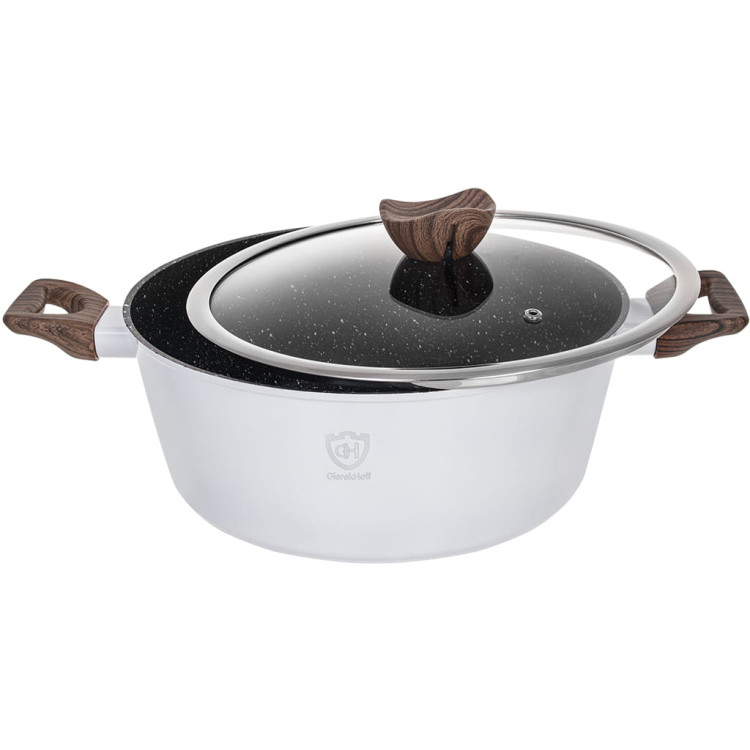 Garnki marmurowe na indukcję GierekHoff GH 1502 patelnia Tefal zestaw 16 elementów Białe Garnki marmurowe na indukcję GierekHoff GH 1502 patelnia Tefal zestaw 16 elementów Białe