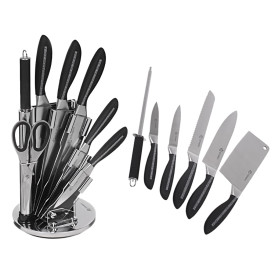 Noże Edenberg EB 904 kuchenne stalowe +stojak zestaw metal