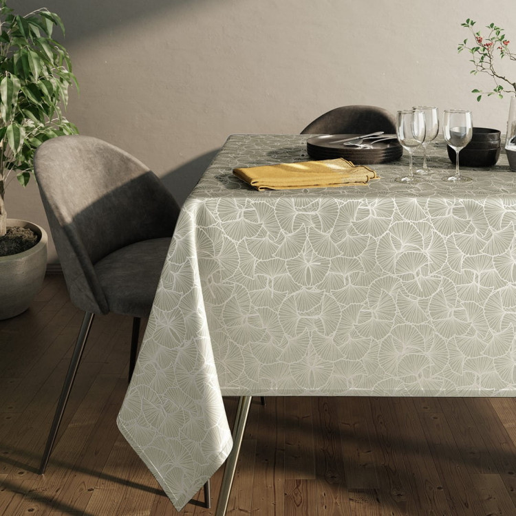 Obrus 140x180 plamoodporny Oxford Ginkgo beżowy Obrus 140x180 plamoodporny Oxford Ginkgo beżowy