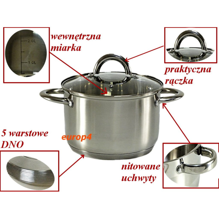 Garnki na indukcję Edenberg EB 4001 zestaw 12 garnków stalowych garnek Gaz Garnki na indukcję Edenberg EB 4001 zestaw 12 garnków stalowych garnek Gaz