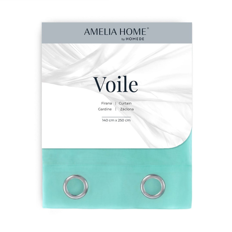 Firany woalowe 140x250 Voile na przelotkach turkusowe Firany woalowe 140x250 Voile na przelotkach turkusowe
