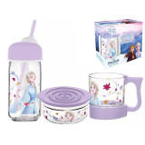 Zestaw śniadaniowy dla dzieci Kraina Lodu Elza bidon+miska+szklanka