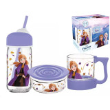 Zestaw śniadaniowy dla dzieci Kraina Lodu Anna bidon+miska+szklanka