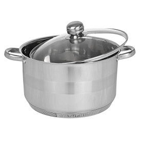 Garnek  BrunHoff BH 4208 z pokrywką 10 L stalowy GAZ INDUKCJA
