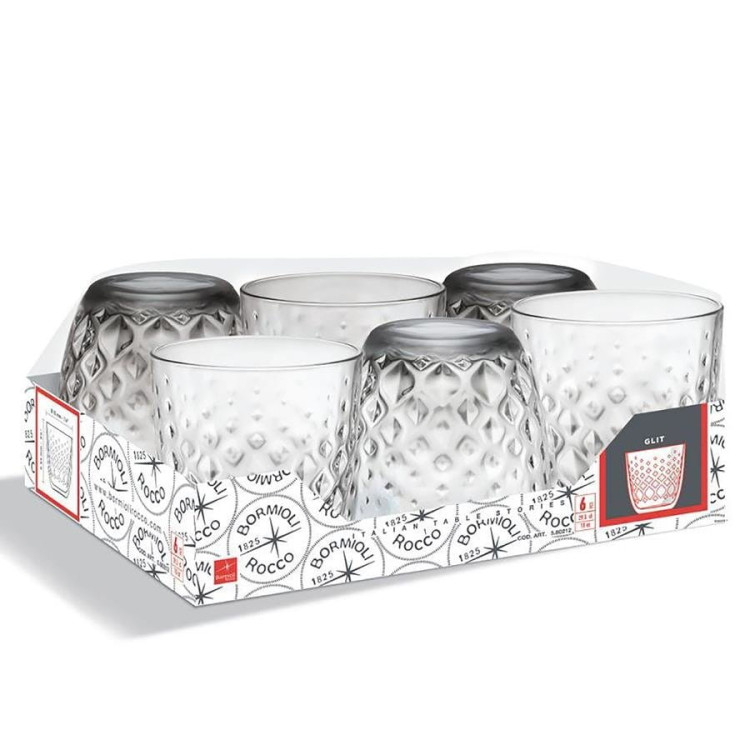Zestaw 6 szklanek do napojów Bormioli Glit 300 ml Zestaw 6 szklanek do napojów Bormioli Glit 300 ml