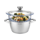 Garnek do gotowania na parze Florina Stima 20 cm parowar szklany