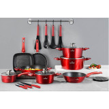 Garnki marmurowe Zilner ZL 8541 zestaw garnków z patelniami i nożami