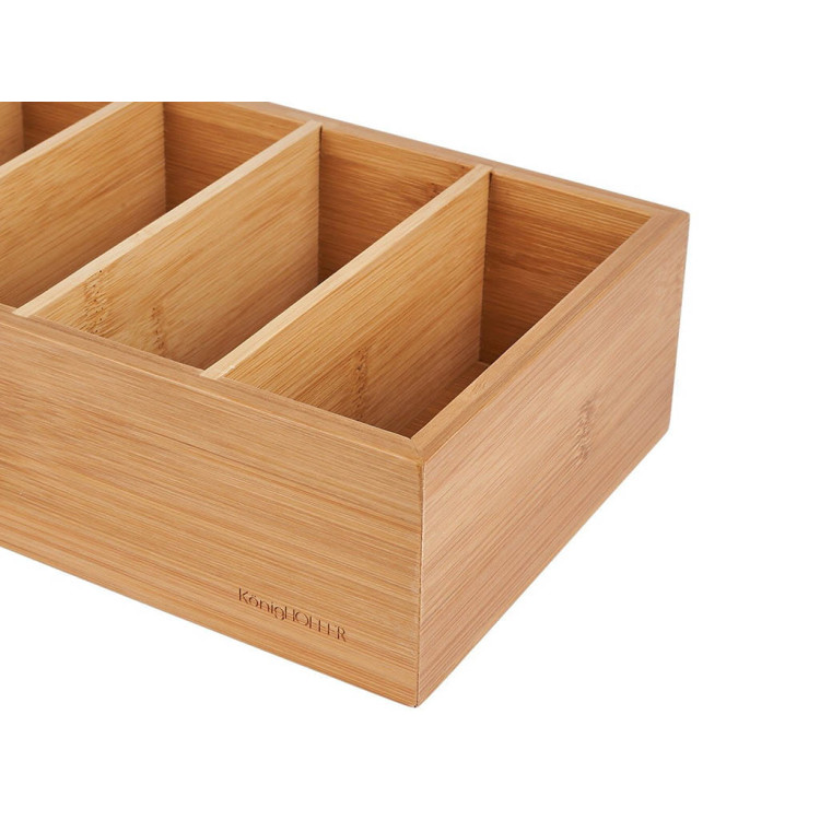 Organizer na przyprawy bambusowy Konighoffer 6 przegródek 15x35x7 cm Organizer na przyprawy bambusowy Konighoffer 6 przegródek 15x35x7 cm
