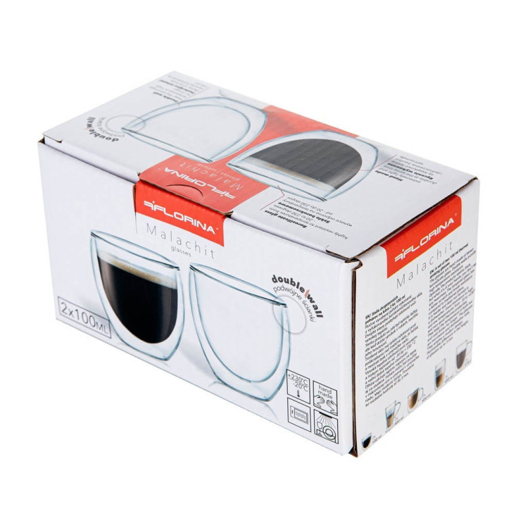Szklanki termiczne do espresso Florina Malachit 100 ml zestaw 2 sztuki Szklanki termiczne do espresso Florina Malachit 100 ml zestaw 2 sztuki