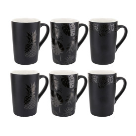 Zestaw 6 kubków czarnych porcelanowych Bianco 400 ml wysoka jakość