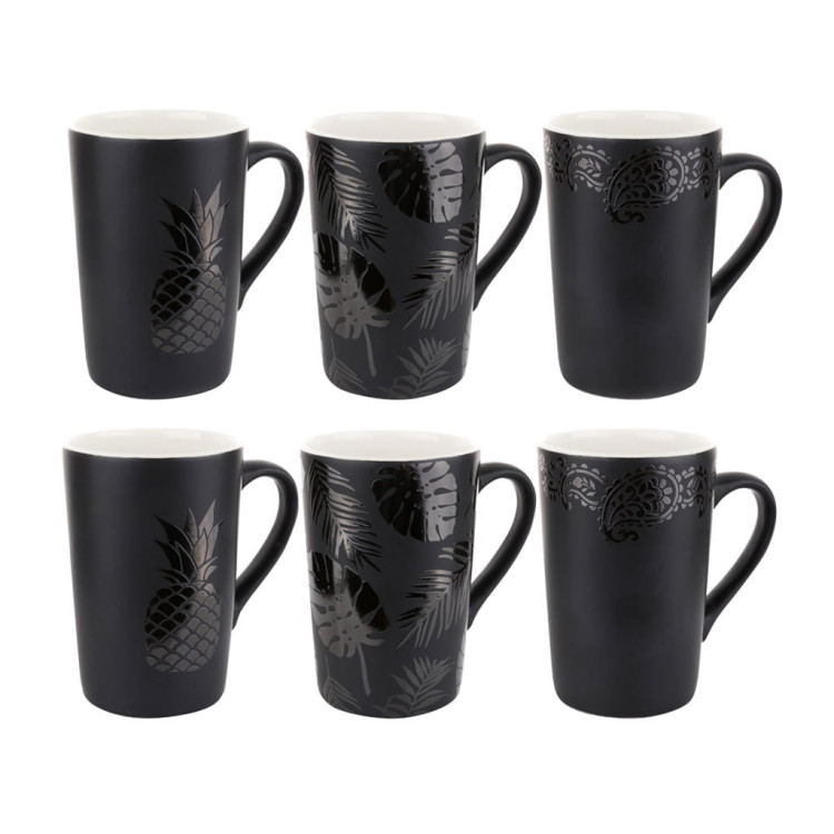 Zestaw 6 kubków czarnych porcelanowych Bianco 400 ml wysoka jakość