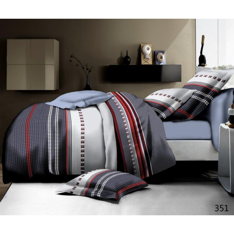 Pościel 160x200 bawełna satynowa 3D Cotton World gruba 3 części 351