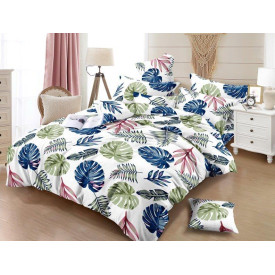Pościel 160x200 bawełna satynowa 3D Cotton World gruba 3 części 1086 liście